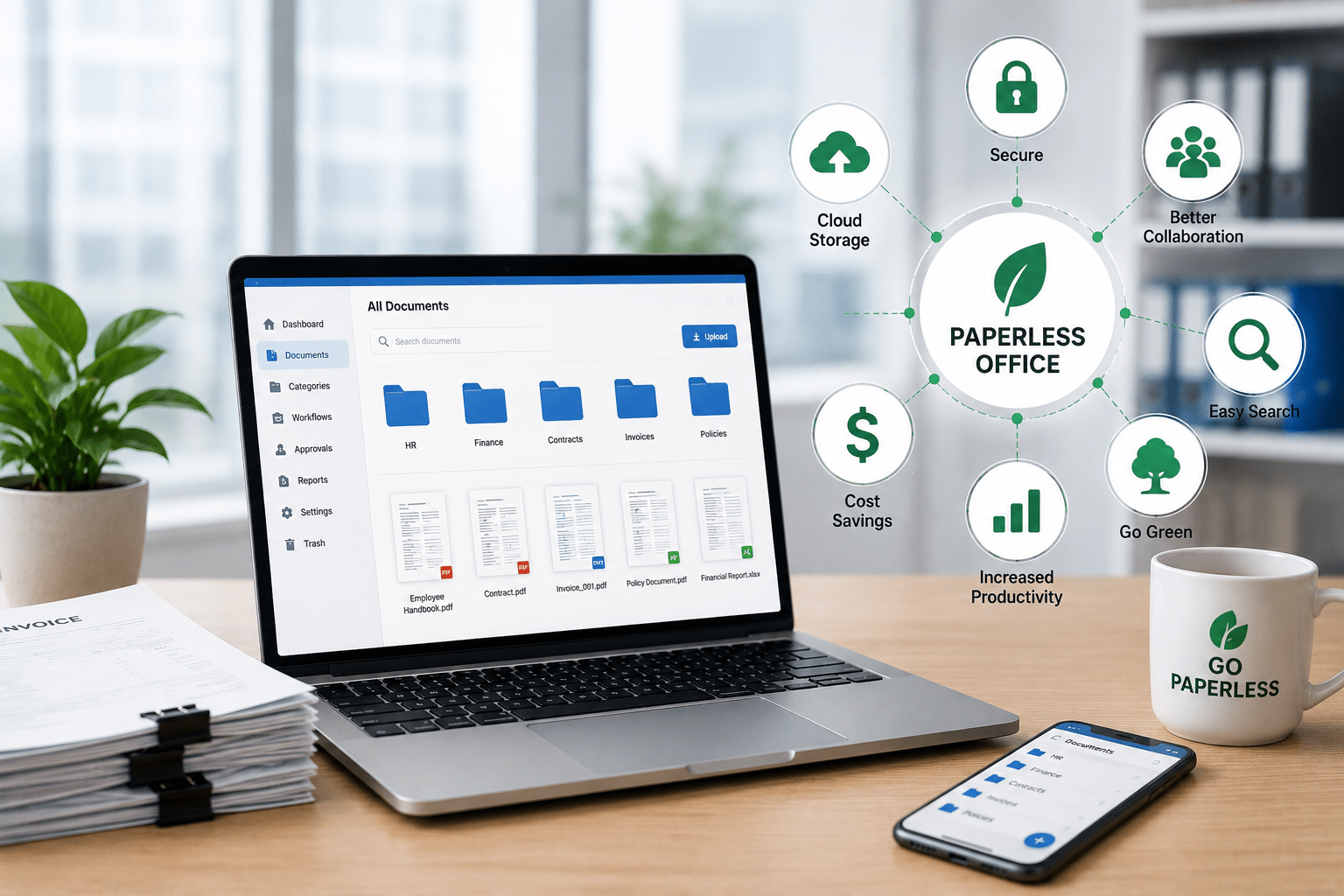 Paperless office document management