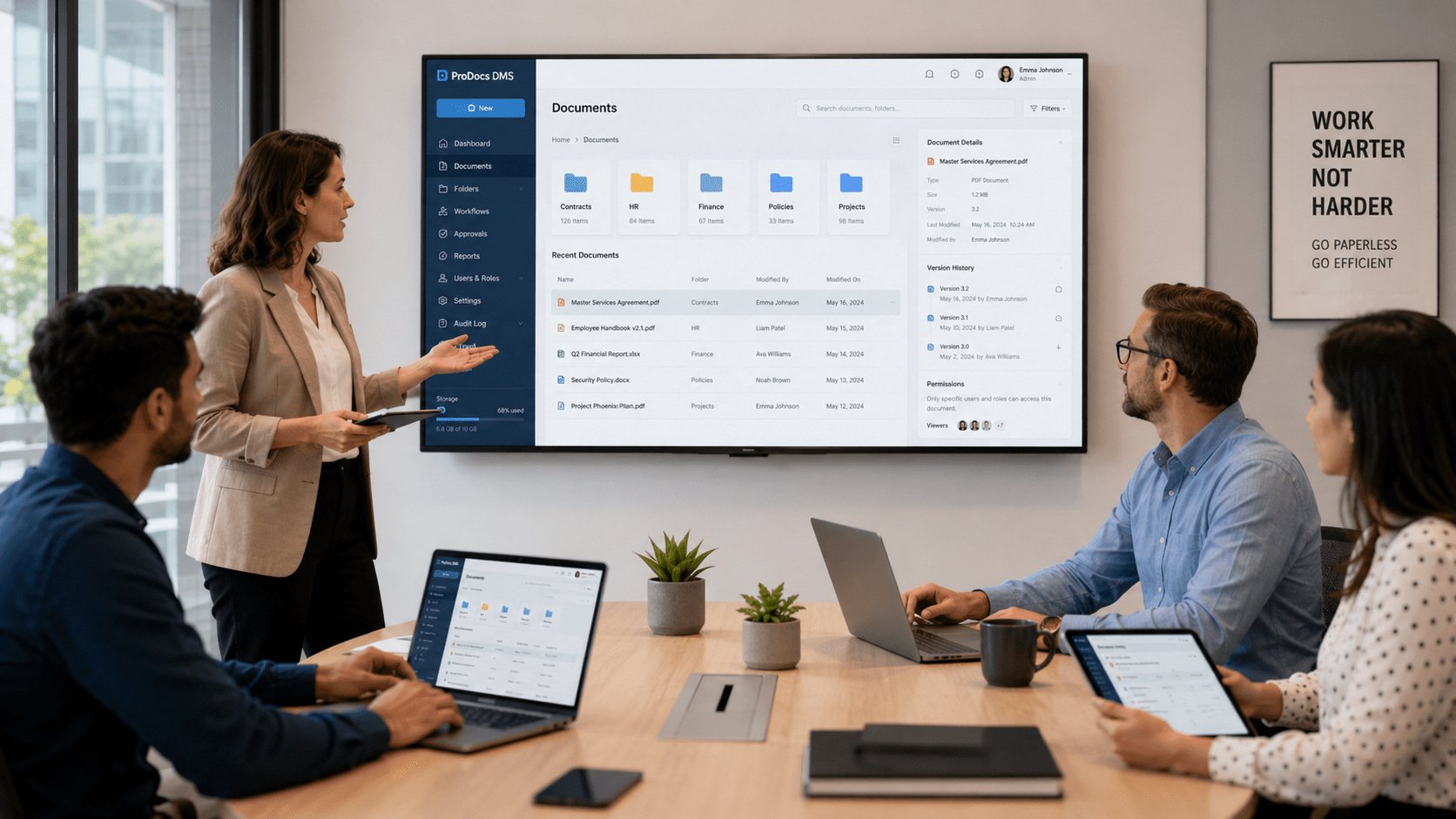 Team uses paperless DMS