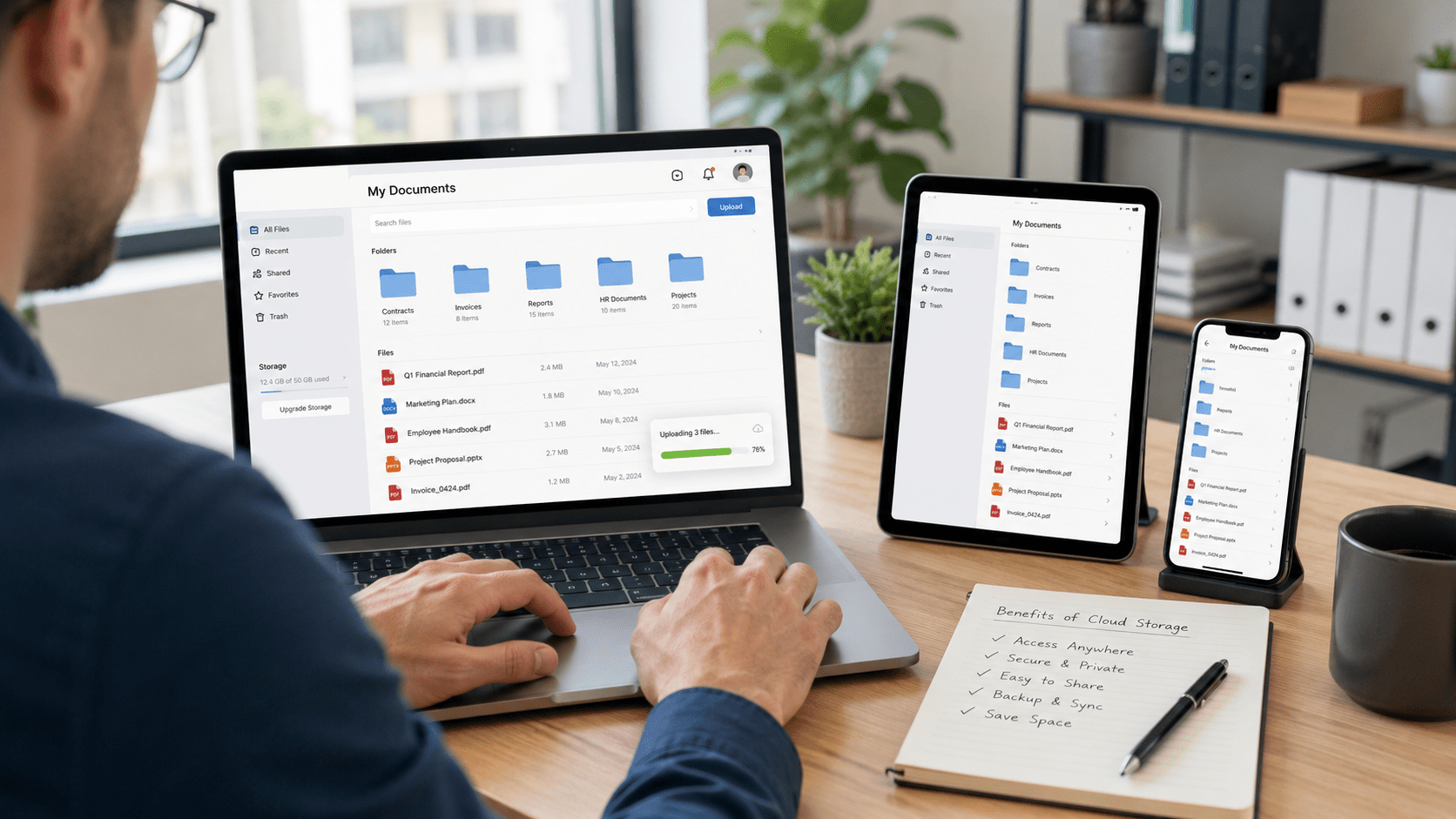Files stored in cloud