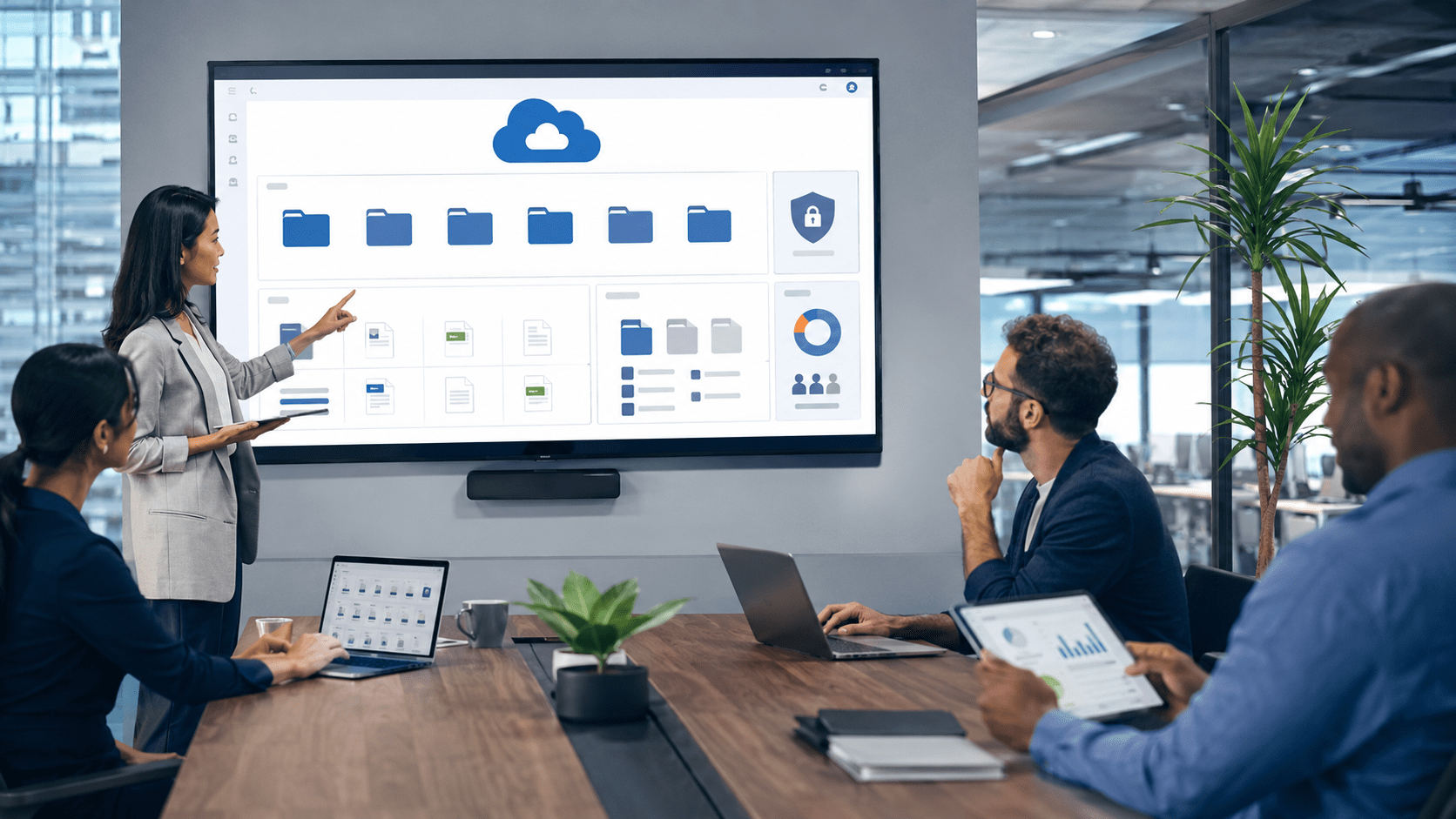 Team reviews cloud files