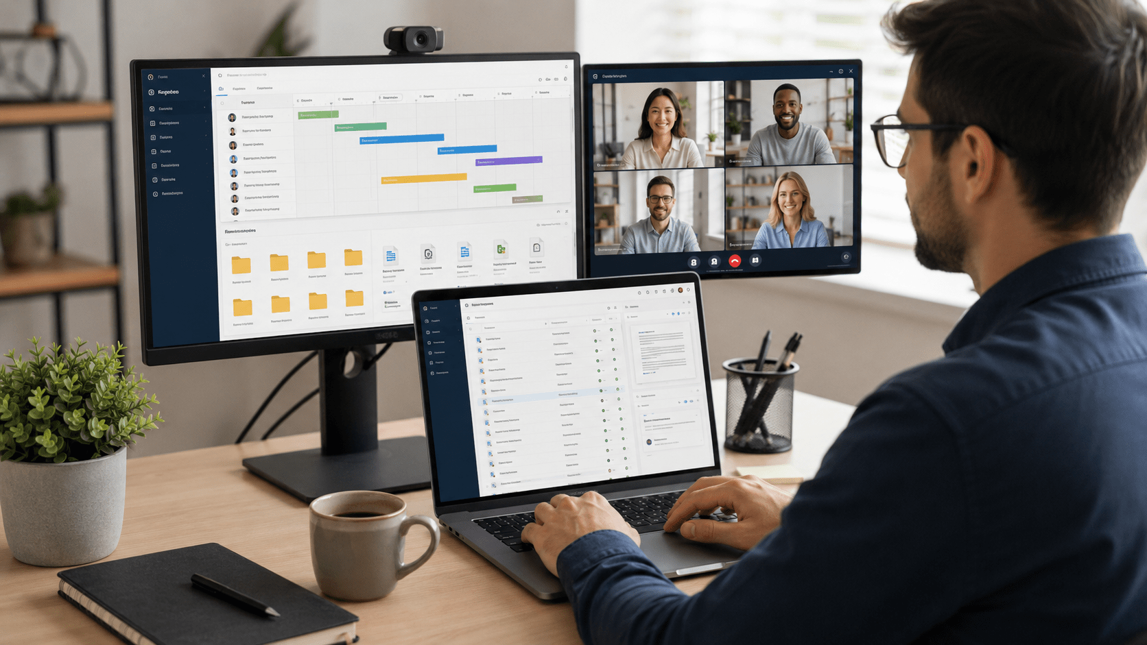 Remote team manages documents