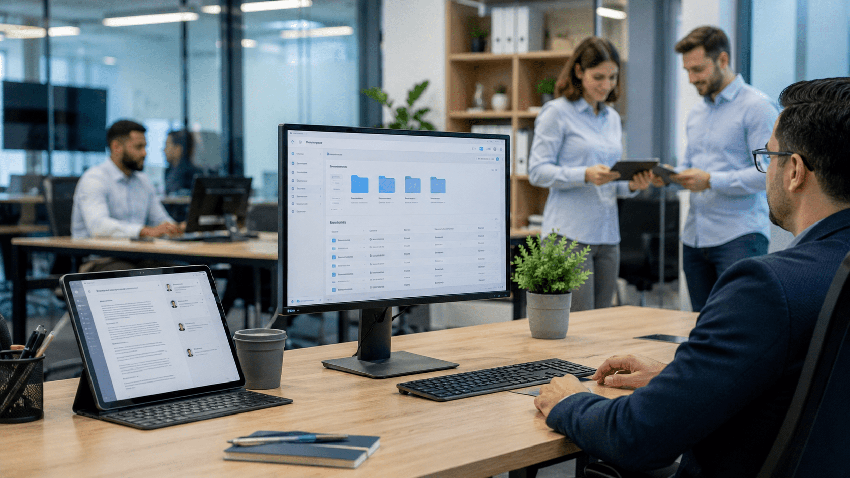 Team manages documents digitally
