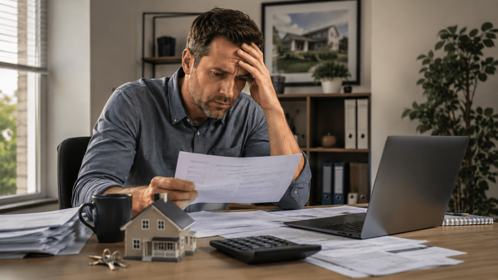 Landlord reviews rental paperwork