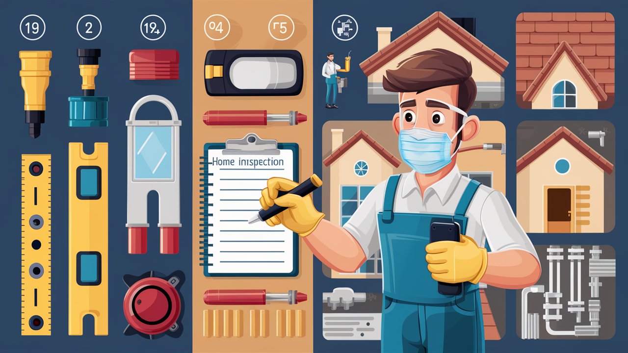 An illustration showing tools used in home inspection.