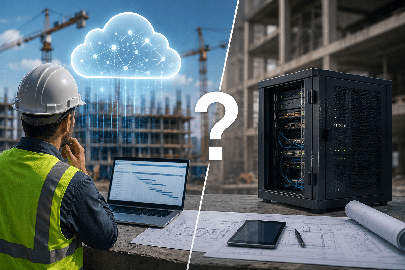 Hosted or on-premise construction technology