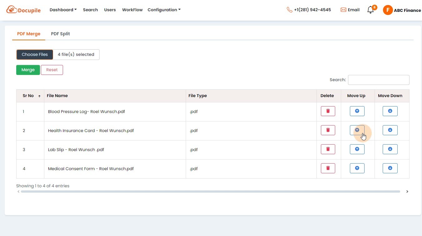 Decide on the order of document arrangement