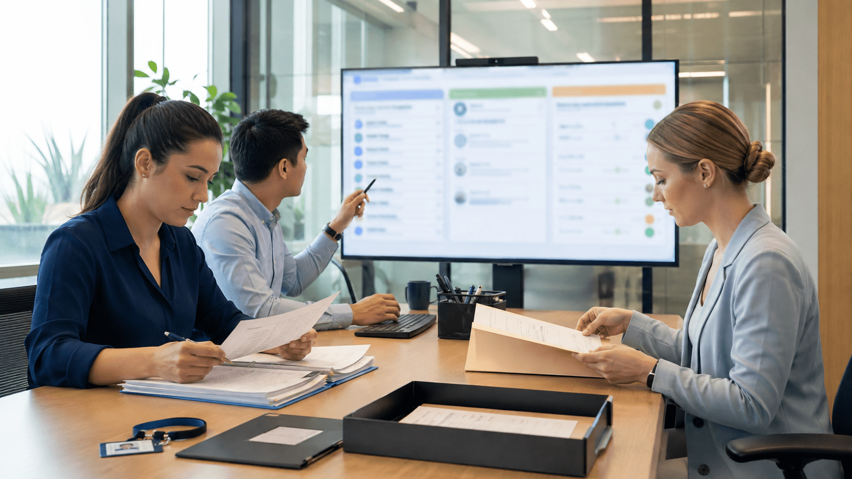 HR team managing employee records with AI tools