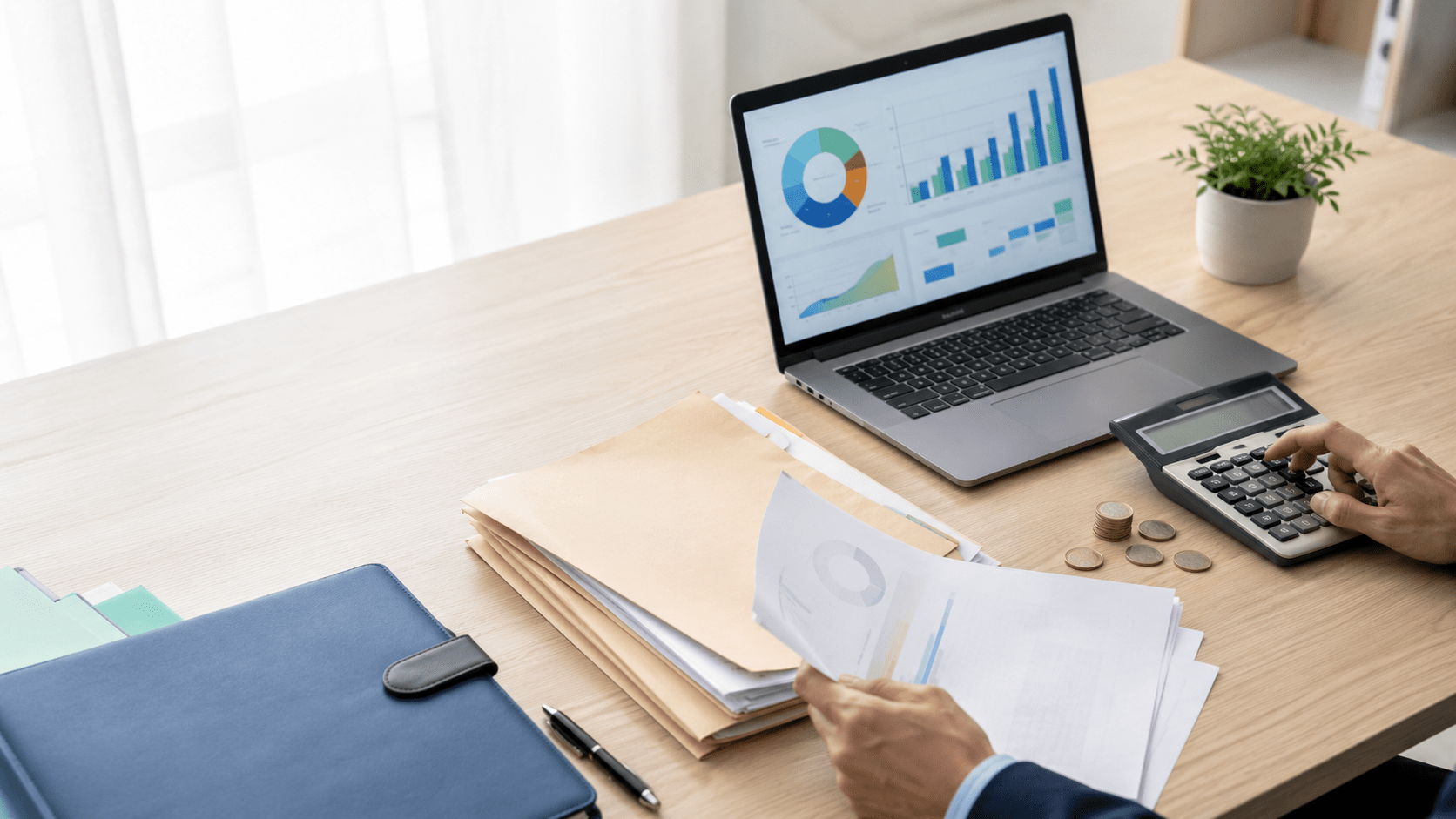 Organized documents, calculator, and savings dashboard.